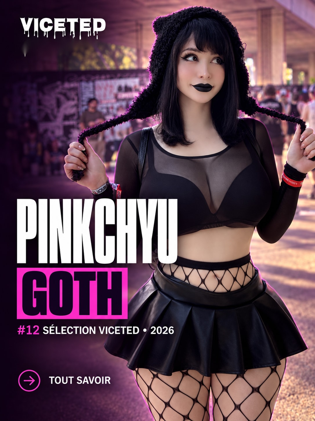 Pinkchyu, créatrice OnlyFans américaine goth et cosplayeuse